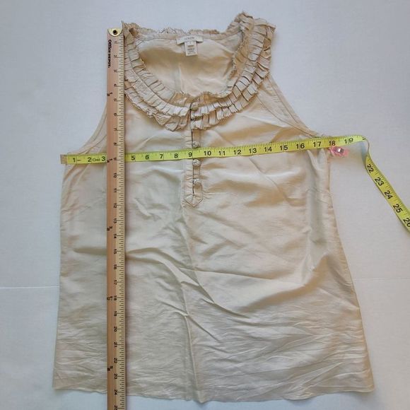 J.Crew Silk Ivory Ruffle Collar Top - Picture 7 of 7